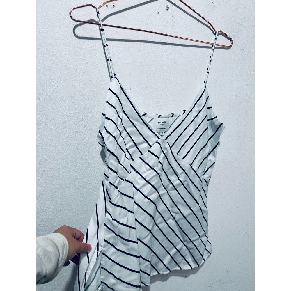 SUMMER AWAY Black White Striped Pattern Vacay Top Bottom Combined Set - Picture 9 of 16